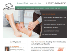 Tablet Screenshot of heelpaininstitute.com